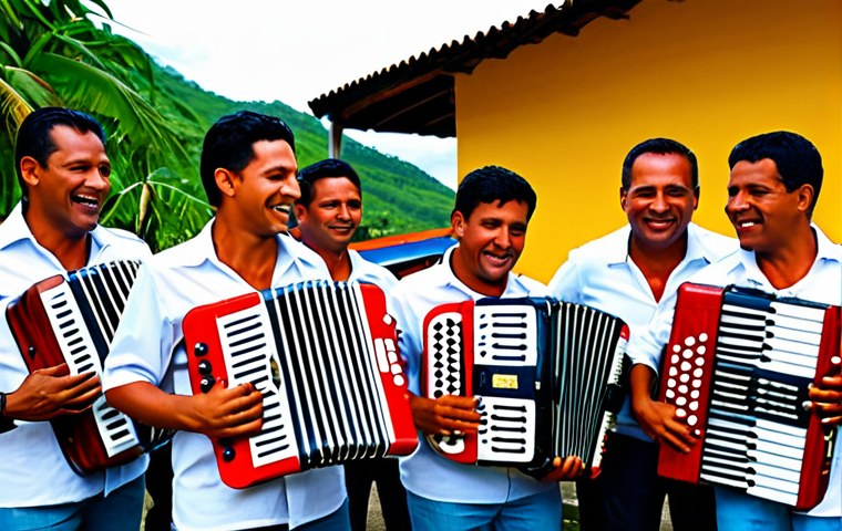 콜롬비아 전통악기와 음악 - Andean String Ensemble**

"A group of Colombian musicians in traditional, fully clothed attire playi...