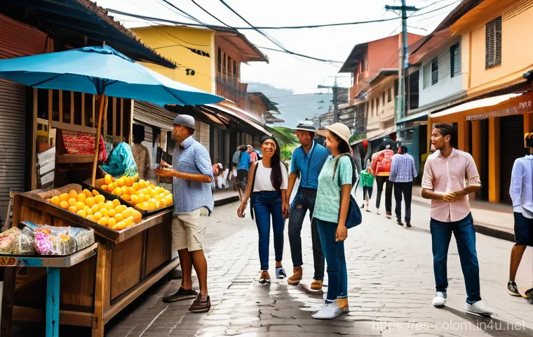 콜롬비아 치안 상태 - **Prompt: "A vibrant and modern street scene in Medell&iacute;n, Colombia, showcasing its transformation. F...