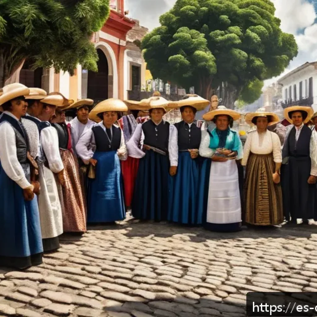 콜롬비아 독립전쟁 - A vibrant historical scene depicting a diverse group of Colombian citizens from the early 19th centu...